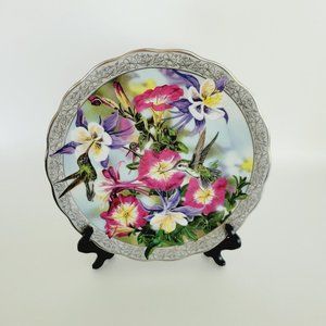 Hummingbird Whispering Wings Plate, Perfect Harmony, Bradford Exchange, 1996